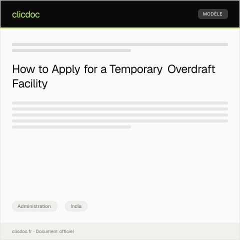 Document preview: Application for Temporary Overdraft Facility during Financial Emergency — Administration, India