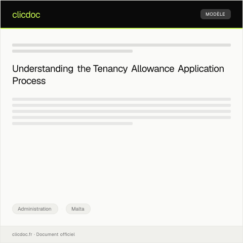 Document preview: Application for Tenancy Allowance through Social Housing Department — Administration, Malta