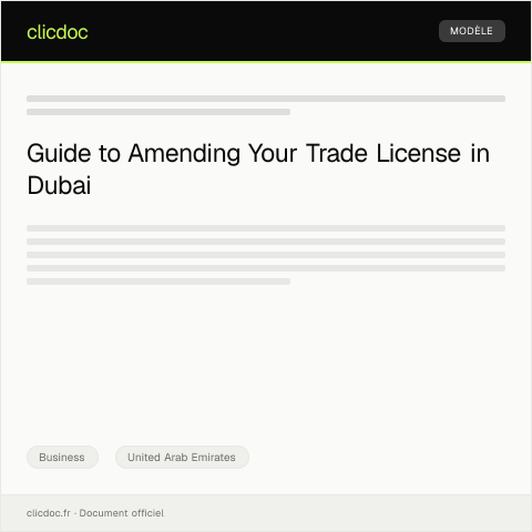 Document preview: Application for Trade License Amendment via Dubai DED — Business, United Arab Emirates