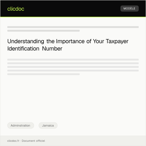 Document preview: Application for a Taxpayer Identification Number (TRN) in Jamaica — Adminstration, Jamaica