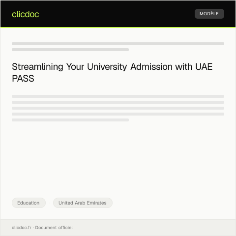 Document preview: Application for University Admission via UAE PASS — Education, United Arab Emirates