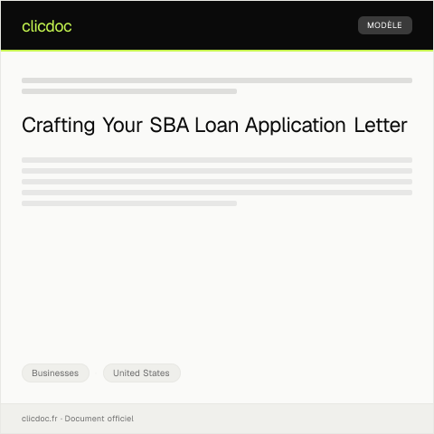 Document preview: Application for U.S. Small Business Administration Loan — Businesses, United States