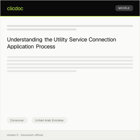 Document preview: Application for Utility Service Connection (طلب توصيل خدمة المرافق) — Consumer, United Arab Emirates