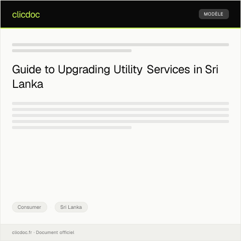 Document preview: Application for Utility Service Upgrade — Consumer, Sri Lanka