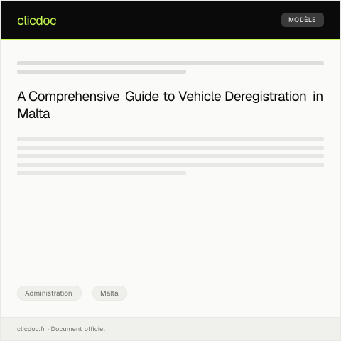 Document preview: Application for Vehicle Deregistration - 1234 ABC — Administration, Malta