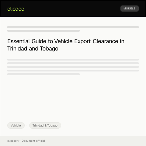 Document preview: Application for vehicle export clearance — Vehicle, Trinidad & Tobago