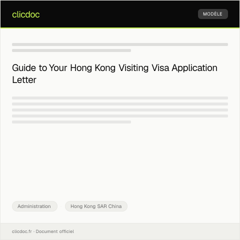 Document preview: Application for Visiting Visa / 旅遊簽證申請 — Administration, Hong Kong SAR China