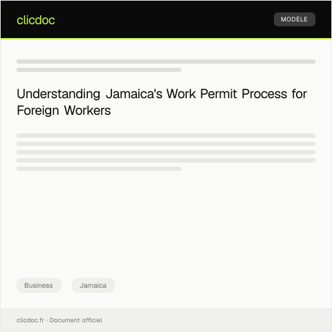 Document preview: Application for Work Permit for Foreign Employees — Business, Jamaica