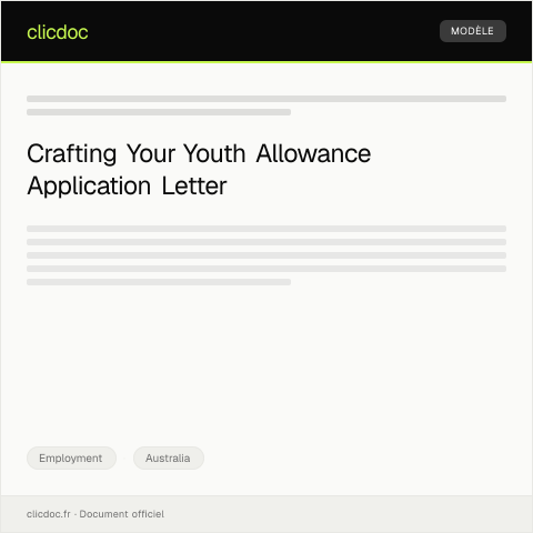 Document preview: Application for Youth Allowance — Employment, Australia