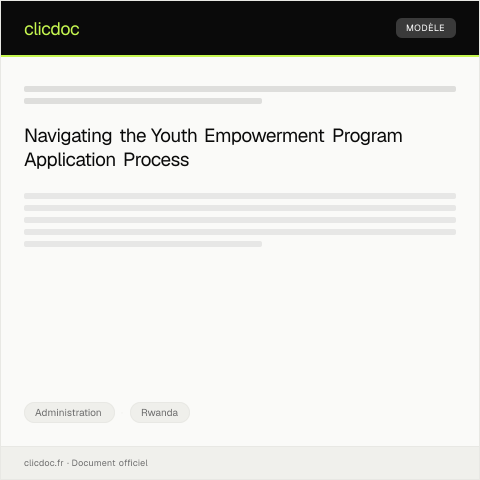 Document preview: Application for Youth Empowerment Program — Administration, Rwanda