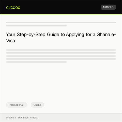 Document preview: Application for Ghana e-Visa via GhanaGov Portal — International, Ghana