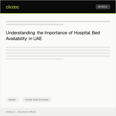 Document preview: Application for Hospital Bed Availability Report — Health, United Arab Emirates