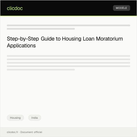 Document preview: Application for Housing Loan Moratorium (Housing Finance Institutions) — Housing, India