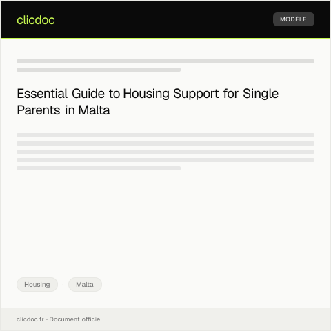 Document preview: Application for Housing Support for Single Parents — Housing, Malta