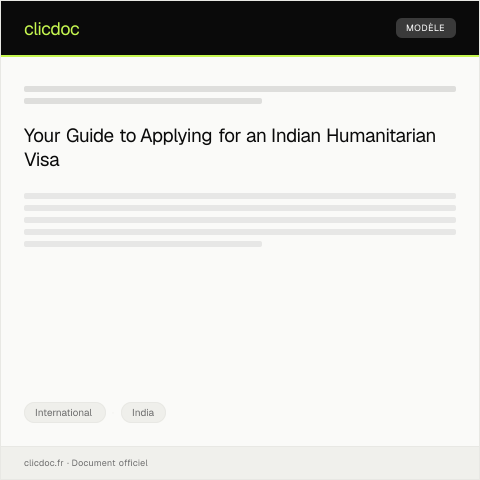 Document preview: Application for Indian Visa for Humanitarian Purposes — International, India