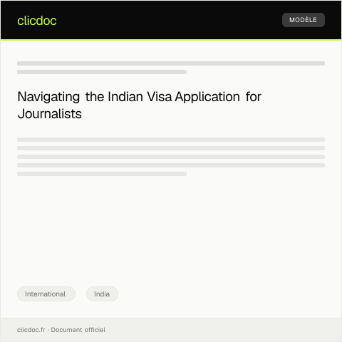 Document preview: Application for Indian Visa for Journalists — International, India