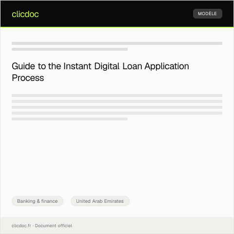 Document preview: Application for Instant Digital Loan / طلب قرض رقمي فوري — Banking & finance, United Arab Emirates