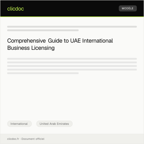 Document preview: Application for International Business Licensing through Federal Authority — International, United Arab Emirates
