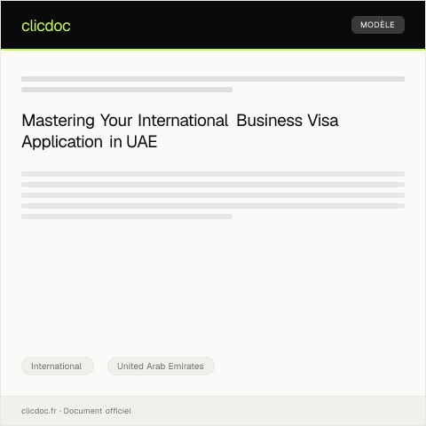 Document preview: Application for International Business Visa through Emirates ID — International, United Arab Emirates