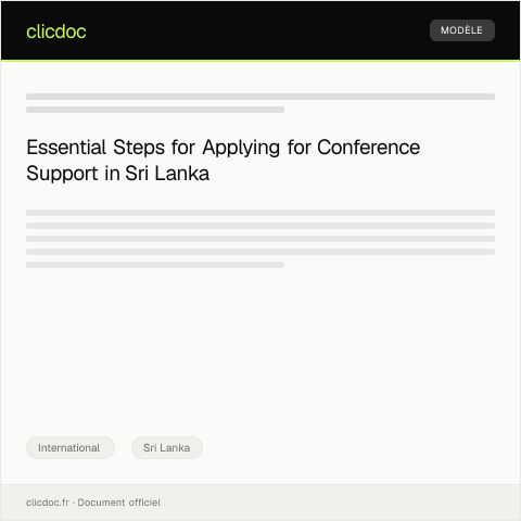 Document preview: Application for International Conference Participation Support — International, Sri Lanka