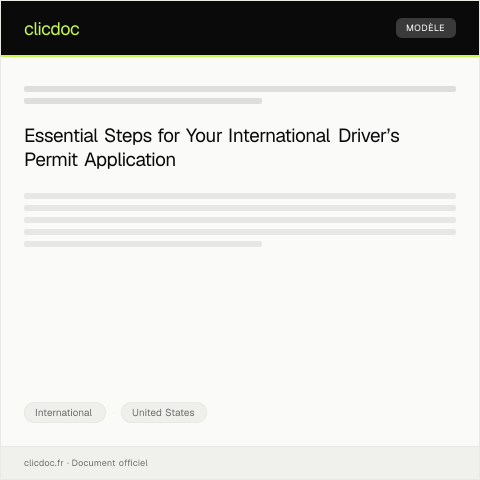 Document preview: Application for International Driver’s Permit — International, United States