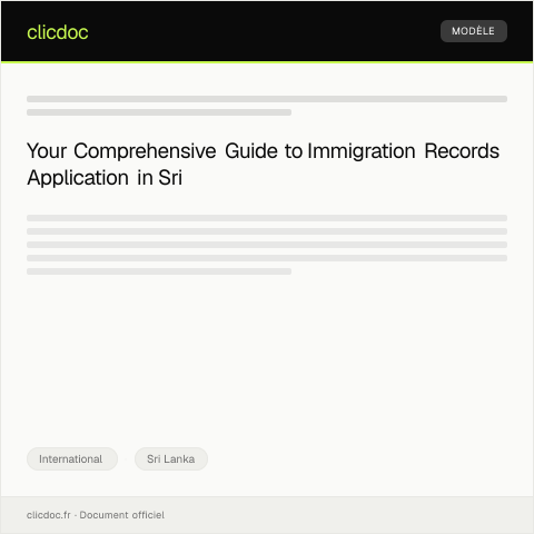 Document preview: Application for International Immigration Records — International, Sri Lanka
