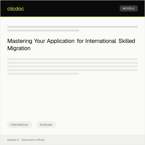 Document preview: Application for International Skilled Migration — International, Australia