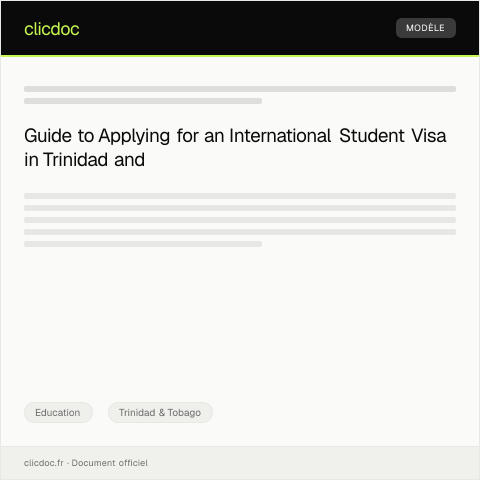 Document preview: Application for International Student Visa — Education, Trinidad & Tobago