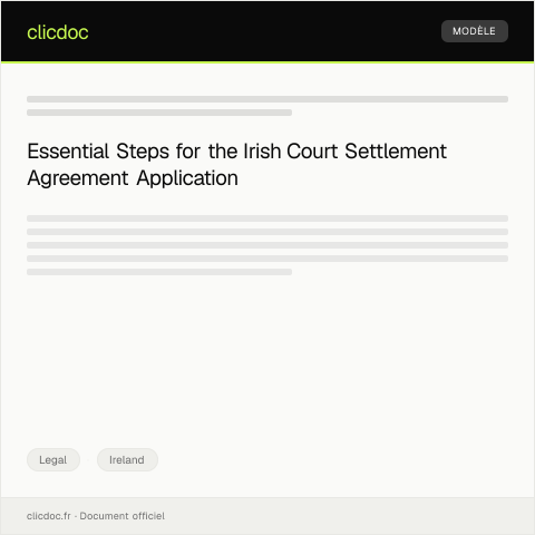 Document preview: Application for Irish Court Settlement Agreement — Legal, Ireland