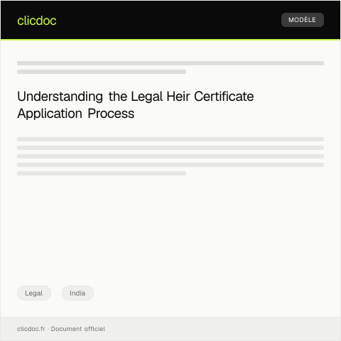 Document preview: Application for Legal Heir Certificate from Tehsildar's Office - Form LH-1 — Legal, India