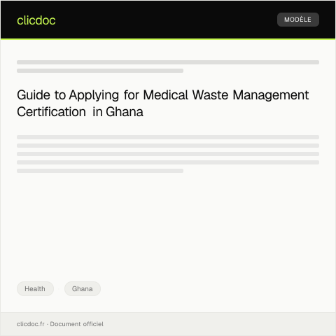 Document preview: Application for Medical Waste Management Certification — Health, Ghana