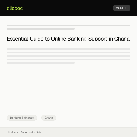 Document preview: Application for Online Banking Support — Banking & finance, Ghana