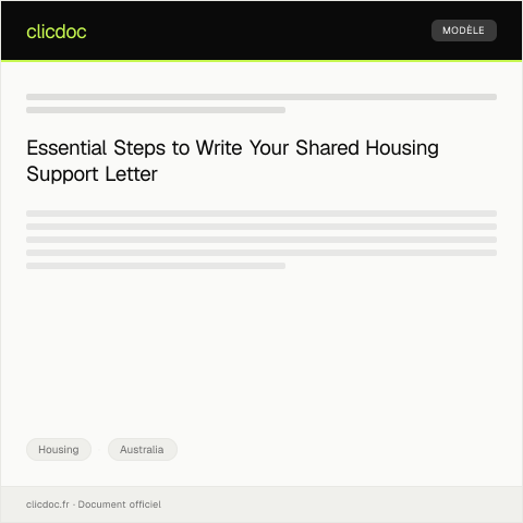 Document preview: Application for Shared Housing Support — Housing, Australia