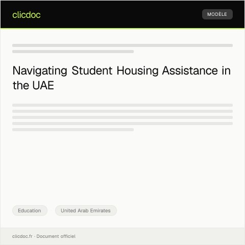 Document preview: Application for Student Housing Assistance via Federal Authority — Education, United Arab Emirates
