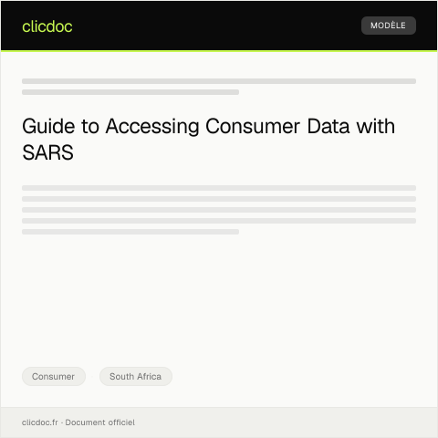 Document preview: Application to Access Consumer Data Held by Companies — Consumer, South Africa