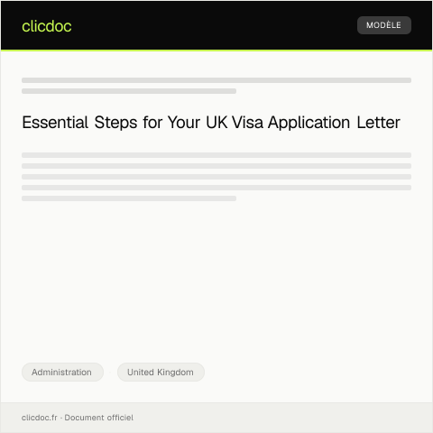 Document preview: Application for a UK Visa/Residency Permit — Administration, United Kingdom