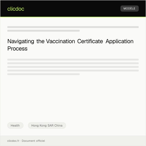 Document preview: Application for Vaccination Certificate / 疫苗接種證明申請 — Health, Hong Kong SAR China