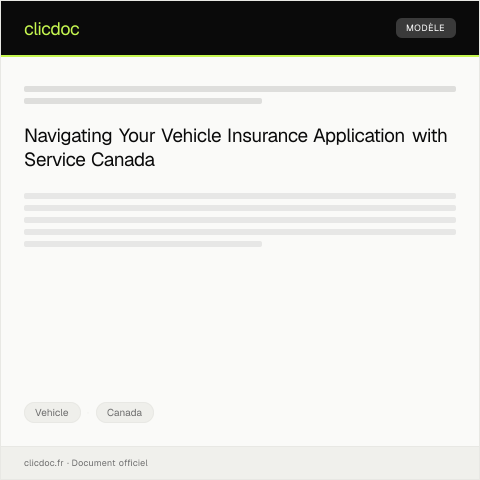Document preview: Application for Vehicle Insurance / Demande d’assurance pour véhicule — Vehicle, Canada