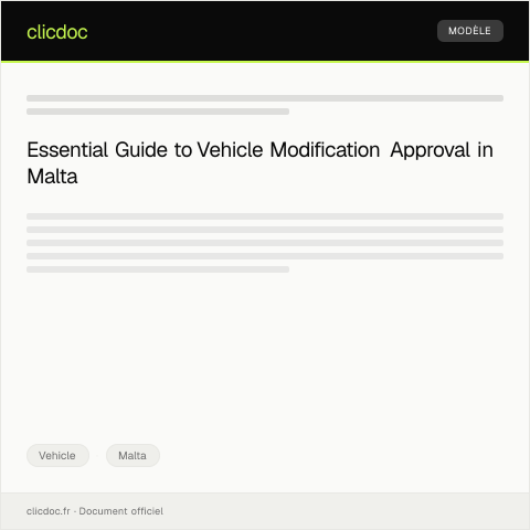 Document preview: Application for Vehicle Modification Approval — Vehicle, Malta