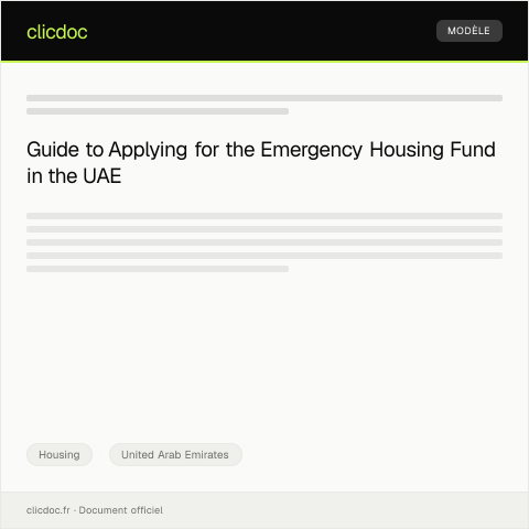 Document preview: Apply for Emergency Housing Fund / التقديم لتمويل الإسكان الطارئ — Housing, United Arab Emirates