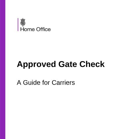 Document preview: Apply for approved gate check status for travel carriers — UK Visas and Immigration, United Kingdom