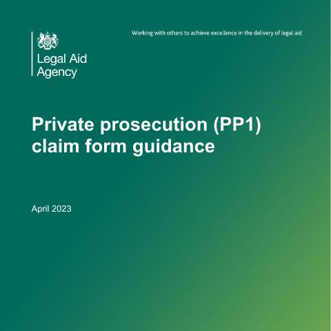 Document preview: Apply for criminal court costs from central funds (form PP1) — Legal Aid Agency, United Kingdom