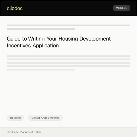 Document preview: Apply for Housing Development Incentives / التقديم على حوافز تطوير الإسكان — Housing, United Arab Emirates