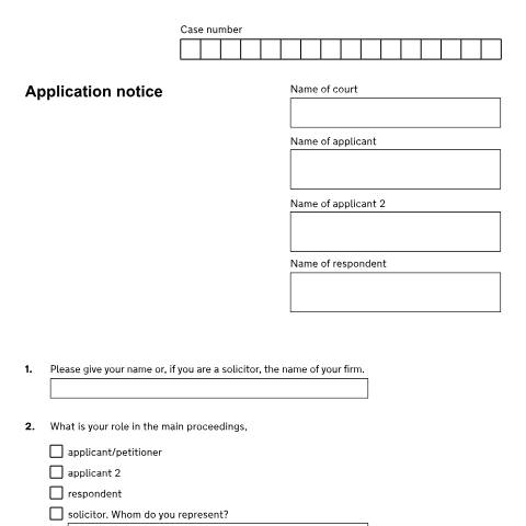 Document preview: Apply for an interim order as part of divorce, dissolution or separation court proceedings: Form D11 — HM Courts & Tribunals Service, United Kingdom