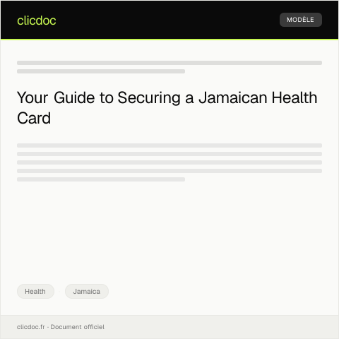 Document preview: Apply for a Jamaican health card through the Ministry of Health & Wellness — Health, Jamaica