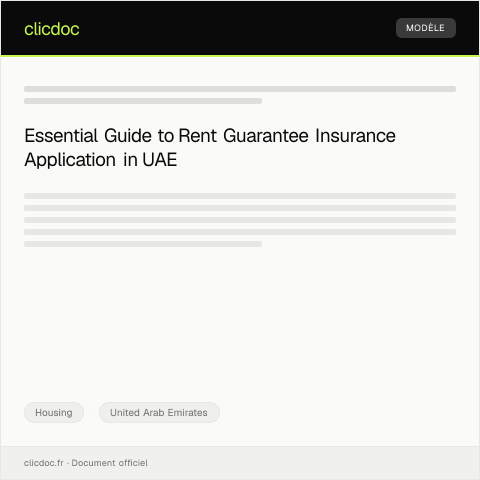 Document preview: Apply for Rent Guarantee Insurance / التقديم لتأمين ضمان الإيجار — Housing, United Arab Emirates