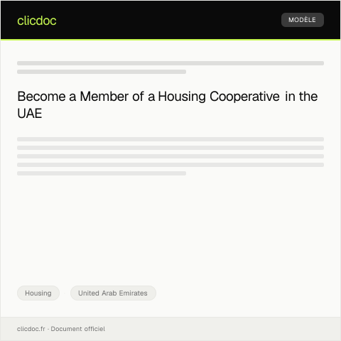Document preview: Apply for Housing Cooperative Membership / التقديم لعضوية التعاون السكني — Housing, United Arab Emirates