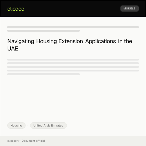 Document preview: Apply for Housing Extension / التقديم لتمديد مدة الإقامة السكنية — Housing, United Arab Emirates