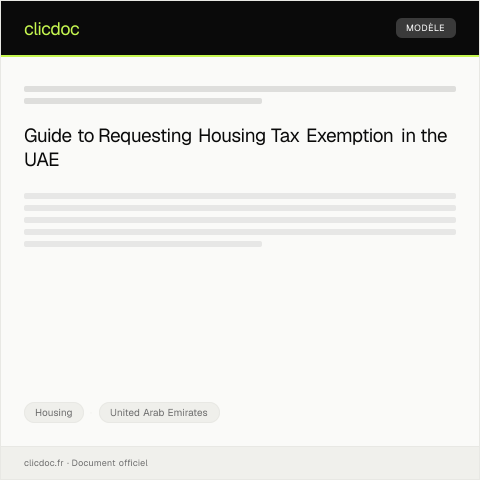 Document preview: Apply for Housing Tax Exemption / التقديم للإعفاء من الضرائب السكنية — Housing, United Arab Emirates