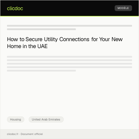 Document preview: Apply for Utility Connection in New Residence / طلب توصيل المرافق في السكن الجديد — Housing, United Arab Emirates